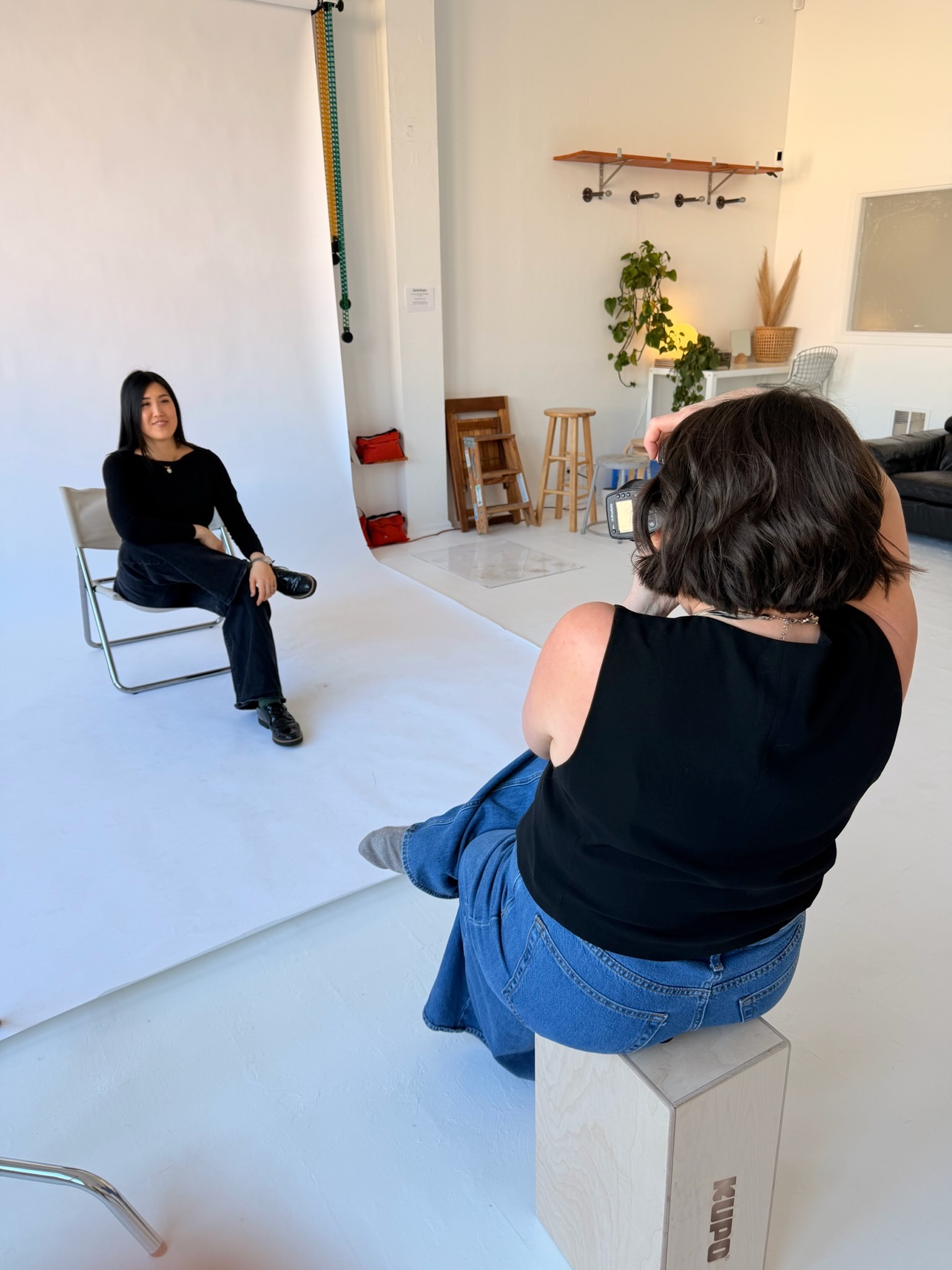 Brand photographer Melissa Stone directing a headshot session in Gig Harbor WA